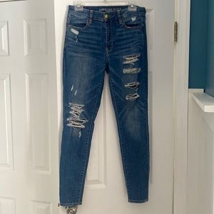 American Eagle outfitters high-rise jagging denim ripped jeans